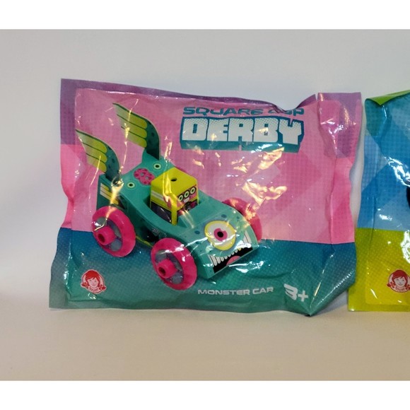 Wendy's Square Cup Derby Kids Meal Toys 2021. Lot Of 2. New. - Picture 3 of 7